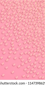  Red Hearts Falling on Pink Background. Illustration with Red Hearts for your Design.
    Wedding Background for Greeting Card, Invitation or Banner.
 Vector illustration