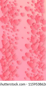  Red Hearts Falling on Pink Background. Illustration with Red Hearts for your Design.
    Wedding Background for Greeting Card, Invitation or Banner.
 Vector illustration