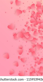  Red Hearts Falling on Pink Background. Illustration with Red Hearts for your Design.
    Wedding Background for Greeting Card, Invitation or Banner.
 Vector illustration