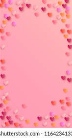  Red Hearts Falling on Pink Background. Illustration with Red Hearts for your Design.
    Wedding Background for Greeting Card, Invitation or Banner.
 Vector illustration