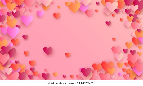  Red Hearts Falling on White Background. Illustration with Red Hearts for your Design. Wedding Background for Greeting Card, Invitation or Banner.

 Vector illustration.