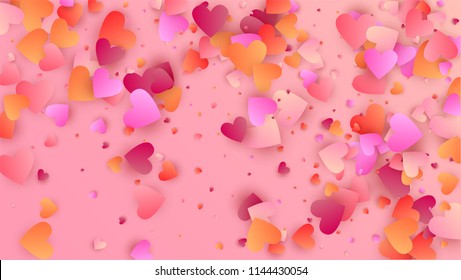  Red Hearts Falling on White Background. Illustration with Red Hearts for your Design. Wedding Background for Greeting Card, Invitation or Banner.
Vector illustration.