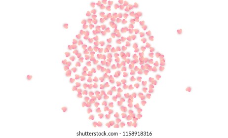      Red Hearts Falling on White Background. Illustration with Red Hearts for your Design.     Wedding Background for Greeting Card, Invitation or Banner. Vector illustration.