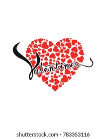 Red Hearts float on top isolated on white  background, Text happy valentine's day, Love iconic, Idea for art, card, gift, decoration, wallpaper, and background,Vector,EPS10