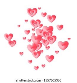 Red hearts flying holiday decoration. Social media like vector symbols. Bright wedding invitation card background. Love concept hearts isolated beautiful holiday decoration.