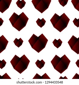 red hearts in the form of diamonds