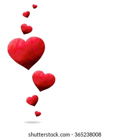 Corazones rojos con malla gradiente, Ilustración vectorial