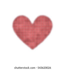Red hearts with halftone effect isolated on white background