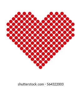 Red hearts with halftone effect isolated on white background