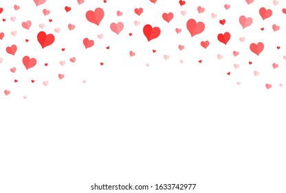 Red Hearts hand drawn background.