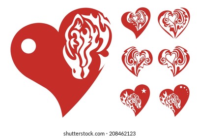 Red hearts icons