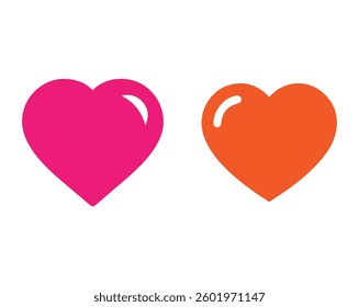 Red Hearts Icons or Symbols Vector Illustrator EPS File.