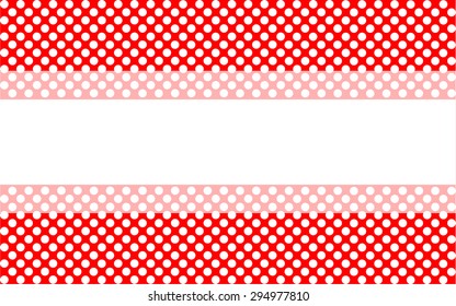 Red hearts into white circles on red background. Vector