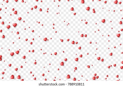 Red hearts isolated on transparent background
