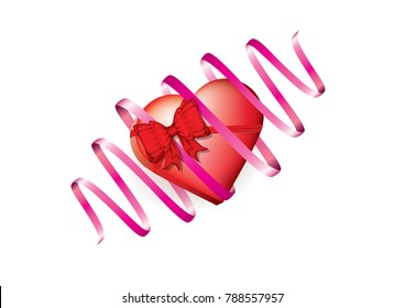 Red hearts isolated on white background.Vector , eps10.