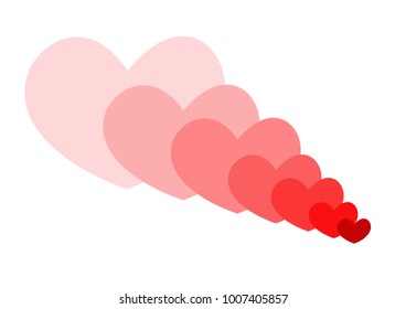 Red hearts layer for Valentines card vector on the white background