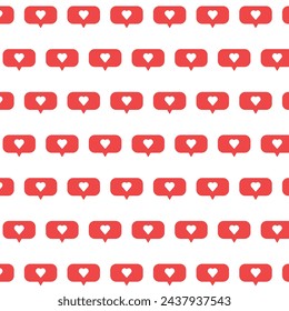 Rote Herzen wie auf weißem Hintergrund nahtloses Muster für den Valentinstag