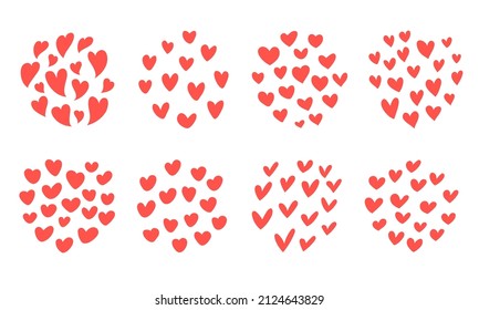 red hearts of love for decorating Valentine's cards