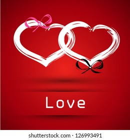red hearts in love. valentine concept.