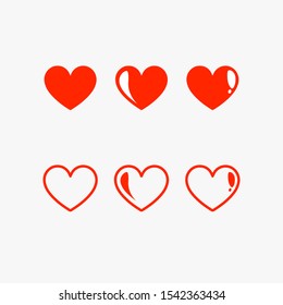Red Hearts Love Vector Collection
