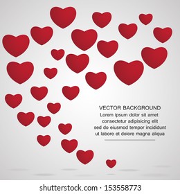  red hearts on abstract background ,Illustration eps 10