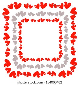 red hearts on abstract background