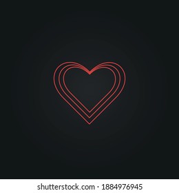 corazones rojos sobre el fondo negro como concepto San Valentín