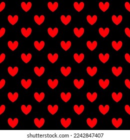 Red hearts on black background for  banner, cover, wallpaper and create your ideas.