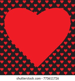 
red hearts on a black background with hearts