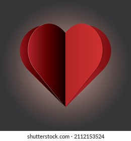 red hearts on a black background.valentine's day.element sign.