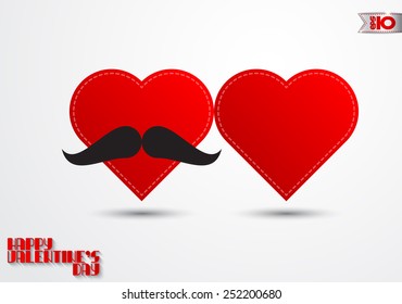 Red hearts on a gray background