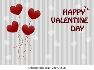 The red hearts on grey background 