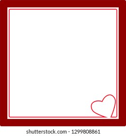red hearts on a red photo frame