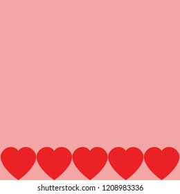 red hearts on pink background, Valentine's day, love