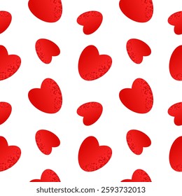 Red hearts on pink background seamless pattern. Sweet love. Valentine's day cute backdrop texture, wallpaper. Romantic wedding.
