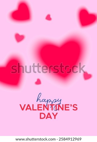 Red hearts on a pink background. Greeting card for St.Valentine's day.