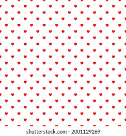 Red hearts on a white background in pattern