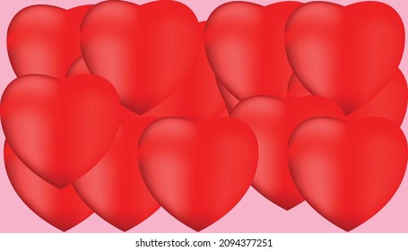 red hearts on white background.
Valentine's day concept.