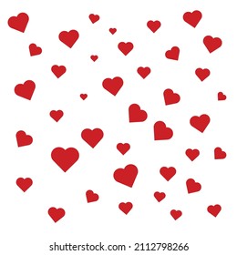 Los corazones rojos sobre fondo blanco se pueden usar para hacer cartas.