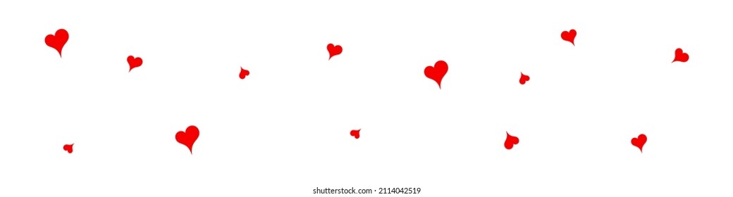 corazones rojos con un fondo blanco. Tarjeta de saludo del día de San Valentín con formas de corazón rojo sobre fondo blanco. Afiche horizontal, volante, tarjeta de saludo, encabezado del sitio web. EPS vectorial 10