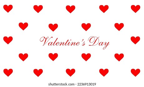 red hearts on a white background for Valentine's day