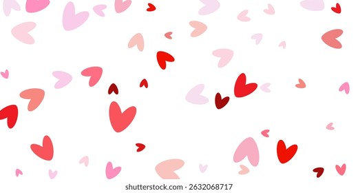 Red hearts on a white background greeting card for Valentine's day. Vector illustration Vector illustration. Paper cut decorations for Valentine's day border or frame design,