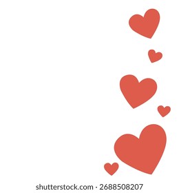 red hearts on a white background. vector.