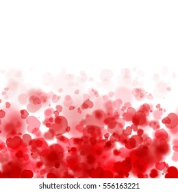 Red Hearts on White Background