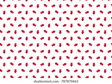 Red hearts on white background. Happy seamless pattern on valentine's day