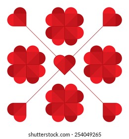 Red Hearts Ornament