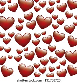 red hearts over white background. vector illustration