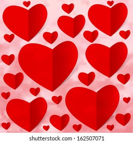 Red hearts patern seamless background 