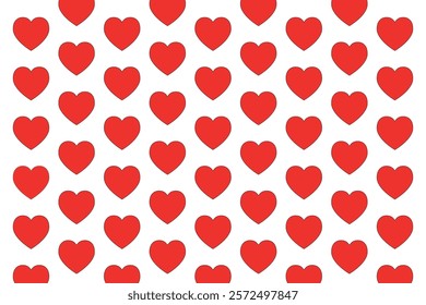 Red hearts pattern background white