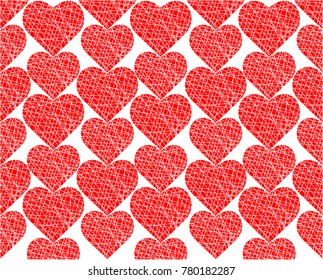 Red hearts pattern design. Love pattern.- Illustration,Heart Shape, Textile,